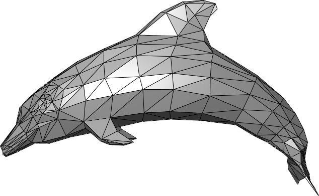 Triangles together form a dolphin